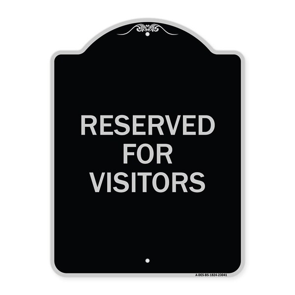 Reserved Parking Reserved Parking for Visitors Heavy-Gauge Aluminum Sign, 24" x 18", BS-1824-23041